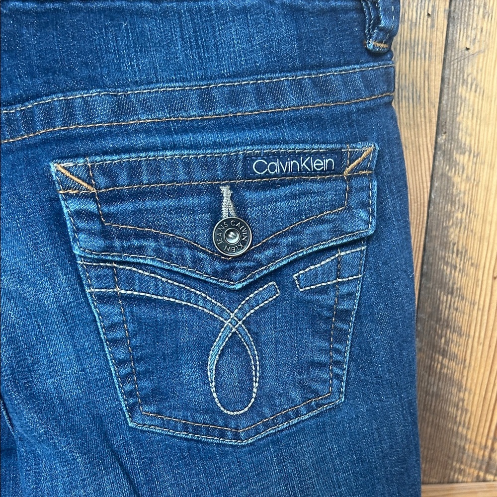 Calvin Klein Dark Blue Women's Bootcut Lean Jeans - Picture 10 of 11